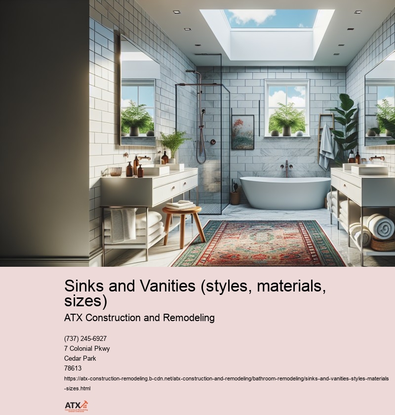 Sinks and Vanities (styles, materials, sizes)